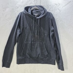 Mens True Religion Black Graphic Hoodie Embroidered Buddha Size Large